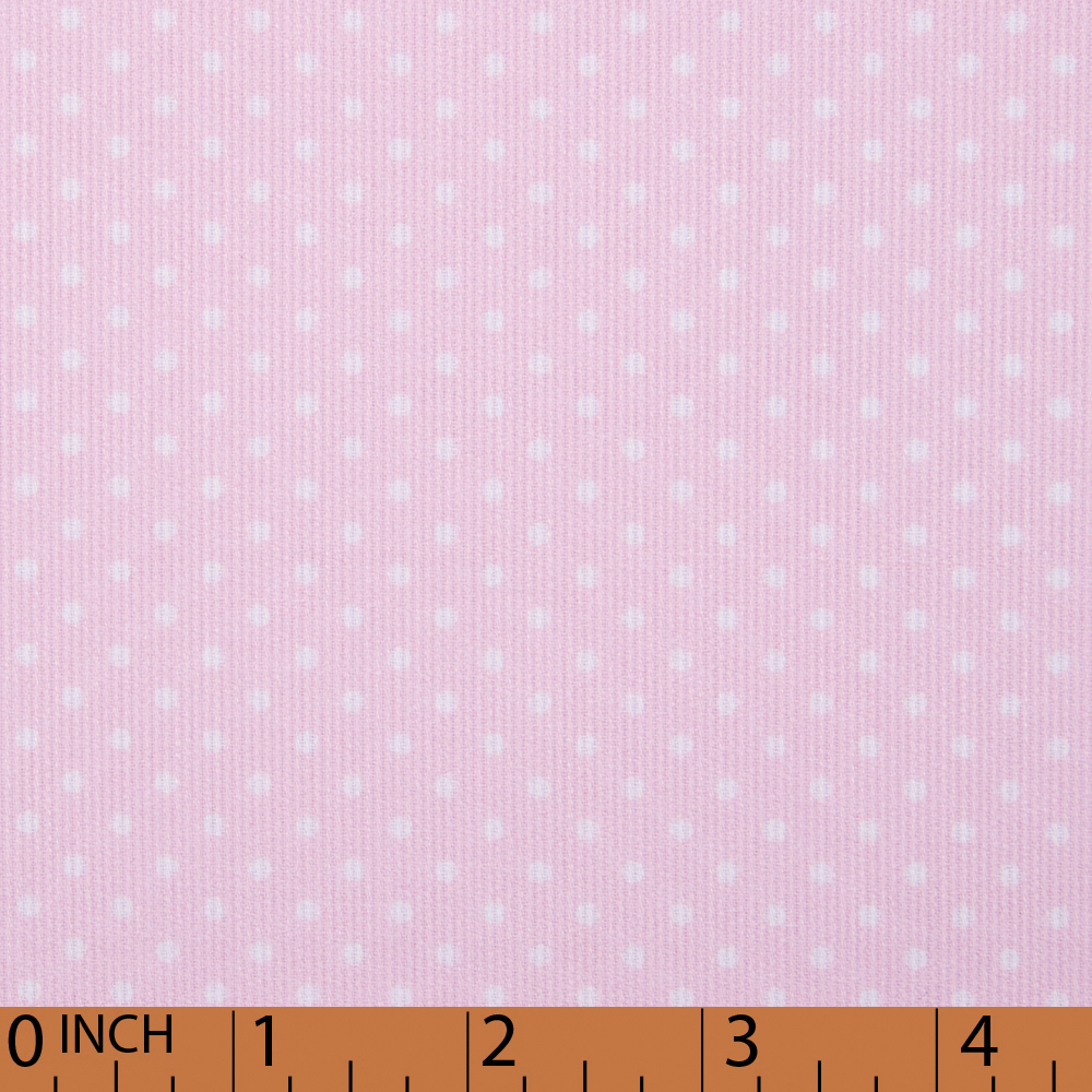 D106- White dot  in pink pique printed 4.0 fabric